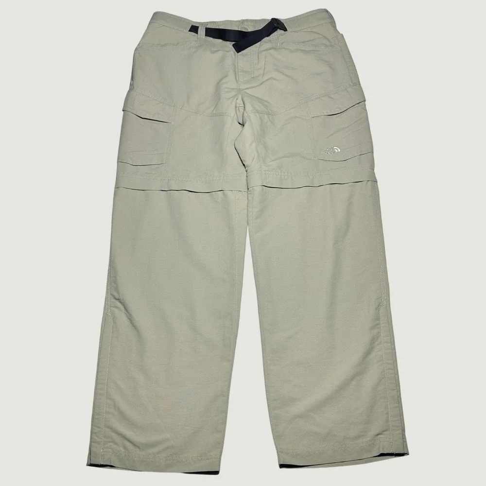 North Face Paramount Peak Convertible Pants Mens Large Zip Off Cargo Hiking Tan